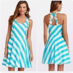 *Final Price* Rare Lilly Pulitzer Zo Swing Dress In Turqoise Roper StripeSize 4